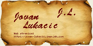 Jovan Lukačić vizit kartica